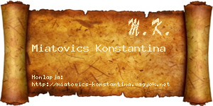 Miatovics Konstantina névjegykártya